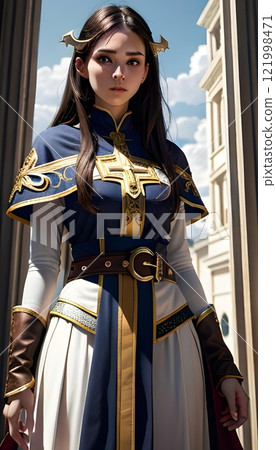 A female priest like those found in fantasy works 121998471