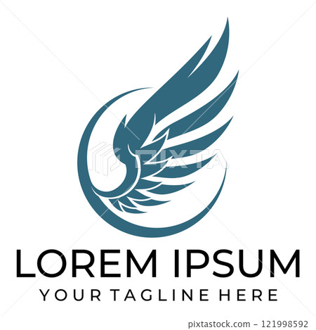 Flying wings logo illustration. 121998592