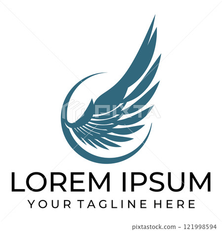 Flying wings logo illustration. 121998594