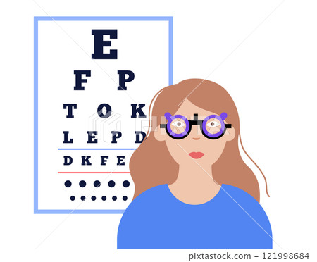Eyesight examination with ophthalmic trial frame Eyesight examination with ophthalmic trial frame 121998684