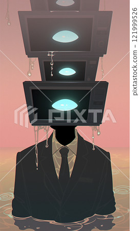 一個有很多眼睛和西裝的年輕人 121999526