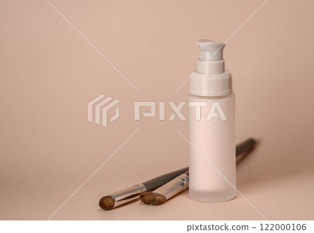 Elegant Makeup Essentials that include Brushes and foundation bottle for your beauty needs 122000106