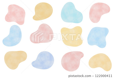 Rough and cute hand-drawn shape set (pastel colors) 122000411