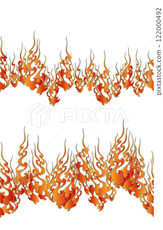 採用日本繪畫技法繪製的火焰圖案， 122000492