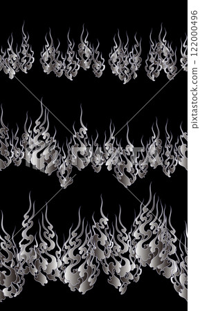 Flame pattern drawn using Japanese painting techniques, 122000496