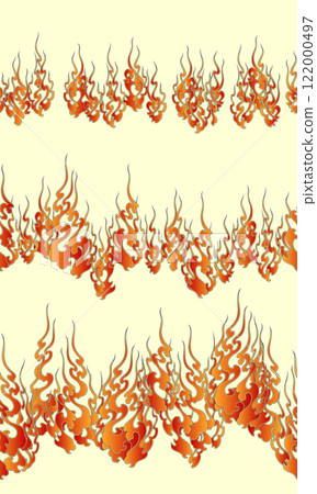 採用日本繪畫技法繪製的火焰圖案， 122000497