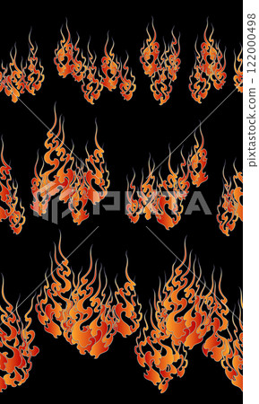 採用日本繪畫技法繪製的火焰圖案， 122000498