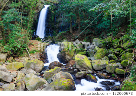 熊本縣西原村冬季的白絲瀑布 122000678