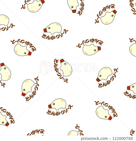Cute tonkatsu sauce textile pattern, 122000788