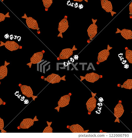 Cute tonkatsu sauce textile pattern, 122000793