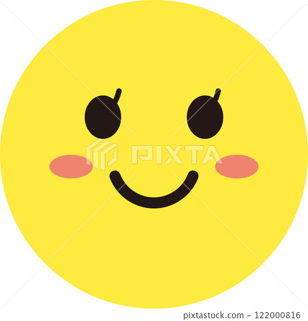 Face expression icon yellow simple circle single smile woman Face expression icon yellow simple circle single smile woman 122000816