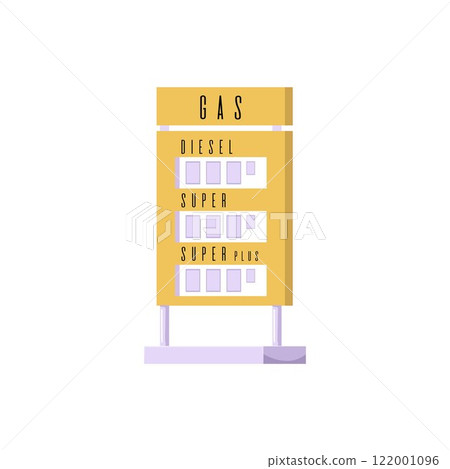 Vector illustration of gas station advertising stand. Vector illustration of gas station advertising stand. 122001096
