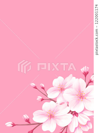 Pink cherry blossom background illustration - spring flower design Pink cherry blossom background illustration - spring flower design 122001174