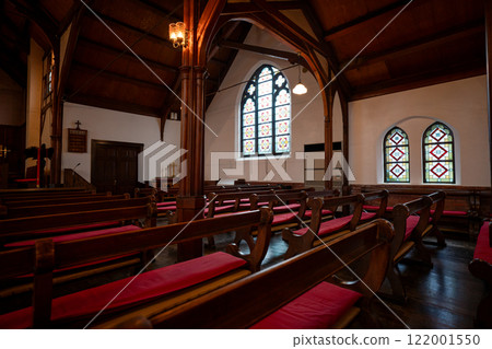 Photographing St. Agnes Church, a tangible cultural property designated by the city of Kyoto, which is open to the public for a special period in Kamigyo Ward, Kyoto City 122001550