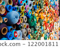 A Beautiful and Colorful Display of Spools of Thread for All Your Sewing and Crafting Needs 122001811