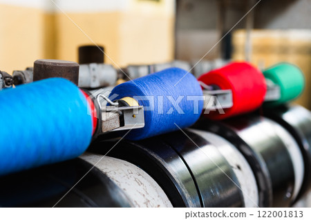 Vibrant Threads Displayed on Advanced and Innovative Textile Machinery and Equipment 122001813