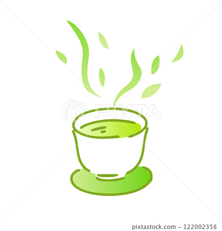 茶杯裡的綠茶,香氣撲鼻:插畫素材 茶杯裡的綠茶,香氣撲鼻:插畫素材 122002358