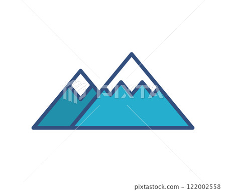 Stylized vector illustration of snowcapped mountains. Perfect for travel brochures, outdoor apparel websites, or any project needing a minimalist, natureinspired design. Stylized vector illustration of snowcapped mountains. Perfect for travel brochures, outdoor apparel websites, or any project needing a minimalist, natureinspired design. 122002558