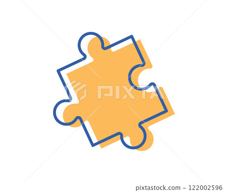 Stylish yellow and blue puzzle piece icon. Perfect for presentations, websites, or app designs needing a problemsolving or teamwork graphic. Clean, modern, and versatile design. Stylish yellow and blue puzzle piece icon. Perfect for presentations, websites, or app designs needing a problemsolving or teamwork graphic. Clean, modern, and versatile design. 122002596