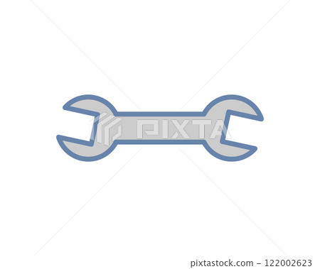 Clean, simple wrench icon. Perfect for websites, apps, and presentations needing a repair, maintenance, or tools theme.  Versatile design, easily adaptable to various styles and color schemes. 122002623