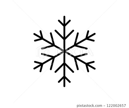 Simple yet elegant black line art snowflake icon. Perfect for winterthemed designs, holiday projects, weather apps, or as a minimalist graphic element. Highresolution vector for versatile use. Simple yet elegant black line art snowflake icon. Perfect for winterthemed designs, holiday projects, weather apps, or as a minimalist graphic element. Highresolution vector for versatile use. 122002657