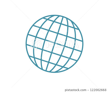 Simple, stylish teal globe icon perfect for websites, apps, presentations, and global concepts. Clean lines minimalist design ensure versatility. Simple, stylish teal globe icon perfect for websites, apps, presentations, and global concepts. Clean lines minimalist design ensure versatility. 122002668