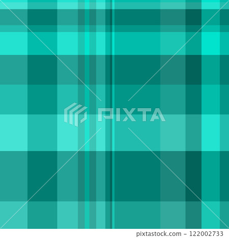 Turquoise pattern background tartan, place vector seamless check. Azul fabric textile plaid texture in teal and turquoise colors. 122002733