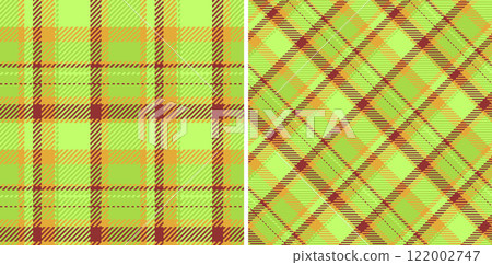 Vibrant lime green, orange, and maroon plaid patterns. Perfect for textile design, fashion, web backgrounds, or any project needing a fresh, stylish texture. Two seamless variations included. Vibrant lime green, orange, and maroon plaid patterns. Perfect for textile design, fashion, web backgrounds, or any project needing a fresh, stylish texture. Two seamless variations included. 122002747