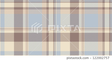 Wide texture textile pattern, club tartan fabric background. Apparel seamless vector check plaid in light and pastel colors. 122002757