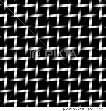Individuality texture background pattern, woven seamless vector tartan. Oktoberfest check fabric plaid textile in black and white colors. Individuality texture background pattern, woven seamless vector tartan. Oktoberfest check fabric plaid textile in black and white colors. 122002774