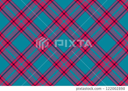 Intricate texture textile plaid, fur background fabric seamless. Neat vector check tartan pattern in cyan and bright colors. Intricate texture textile plaid, fur background fabric seamless. Neat vector check tartan pattern in cyan and bright colors. 122002898