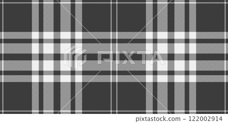 Fashioned check plaid texture, harmony pattern background fabric. Tribal vector tartan textile seamless in grey and white colors. Fashioned check plaid texture, harmony pattern background fabric. Tribal vector tartan textile seamless in grey and white colors. 122002914