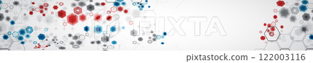 Abstract hexagon background with plexus effect for design works. Vector. 122003116