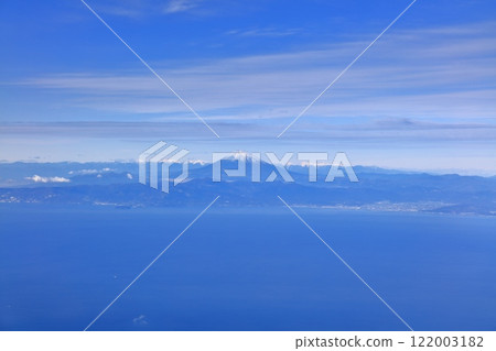 從飛機上看到的富士山和相模灣 122003182