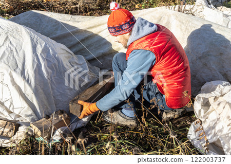 Winter Protection for Garden, winter shelter for garden plants, shelter rhododendrons 122003737