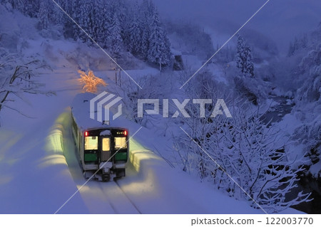 Tadami line in winter early morning 122003770