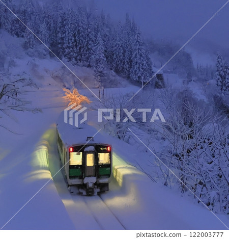 Tadami線在冬天清早 122003777