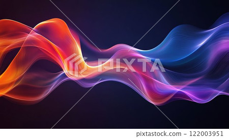 Abstract wave pattern with flowing light colors 122003951