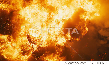 Intense explosion of flames 122003970