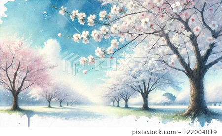 Cherry blossoms and blue sky  Cherry blossoms and blue sky 122004019