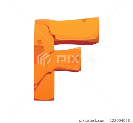 Cartoon Egyptian font stone or rock F letter. Africa pharaoh latin alphabet F letter, egyptian history vector game font typeset symbol or ancient mythology English ABC element with ancient stone Cartoon Egyptian font stone or rock F letter. Africa pharaoh latin alphabet F letter, egyptian history vector game font typeset symbol or ancient mythology English ABC element with ancient stone 122004058