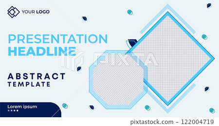 Creative Business Presentation Slides Template. Modern Company Profile Brochure Cover Design. Geometric Annual Report, Conference Event Invitation Template, for Flyer, Website Slider, Landing Page 122004719
