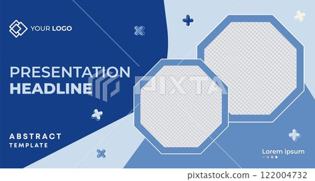 Creative Business Presentation Slides Template. Modern Company Profile Brochure Cover Design. Geometric Annual Report, Conference Event Invitation Template, for Flyer, Website Slider, Landing Page 122004732