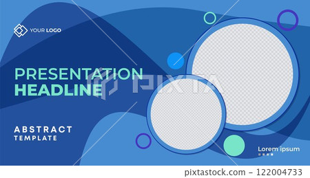 Creative Business Presentation Slides Template. Modern Company Profile Brochure Cover Design. Geometric Annual Report, Conference Event Invitation Template, for Flyer, Website Slider, Landing Page 122004733