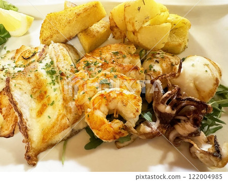 fried fish with potato fried fish with potato 122004985