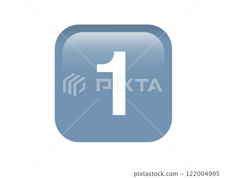 Shinny gradient blue keycap white digit one icon button Shinny gradient blue keycap white digit one icon button 122004995