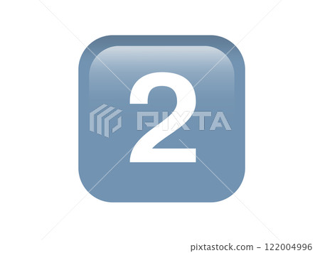 Shinny gradient blue keycap white digit two icon button Shinny gradient blue keycap white digit two icon button 122004996