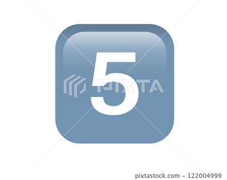 Shinny gradient blue keycap white digit five icon button Shinny gradient blue keycap white digit five icon button 122004999