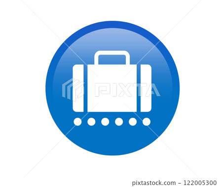 Gradient blue baggage claim button square icon Gradient blue baggage claim button square icon 122005300