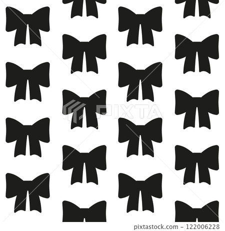 Vector seamless pattern of flat bowtie silhouette 122006228